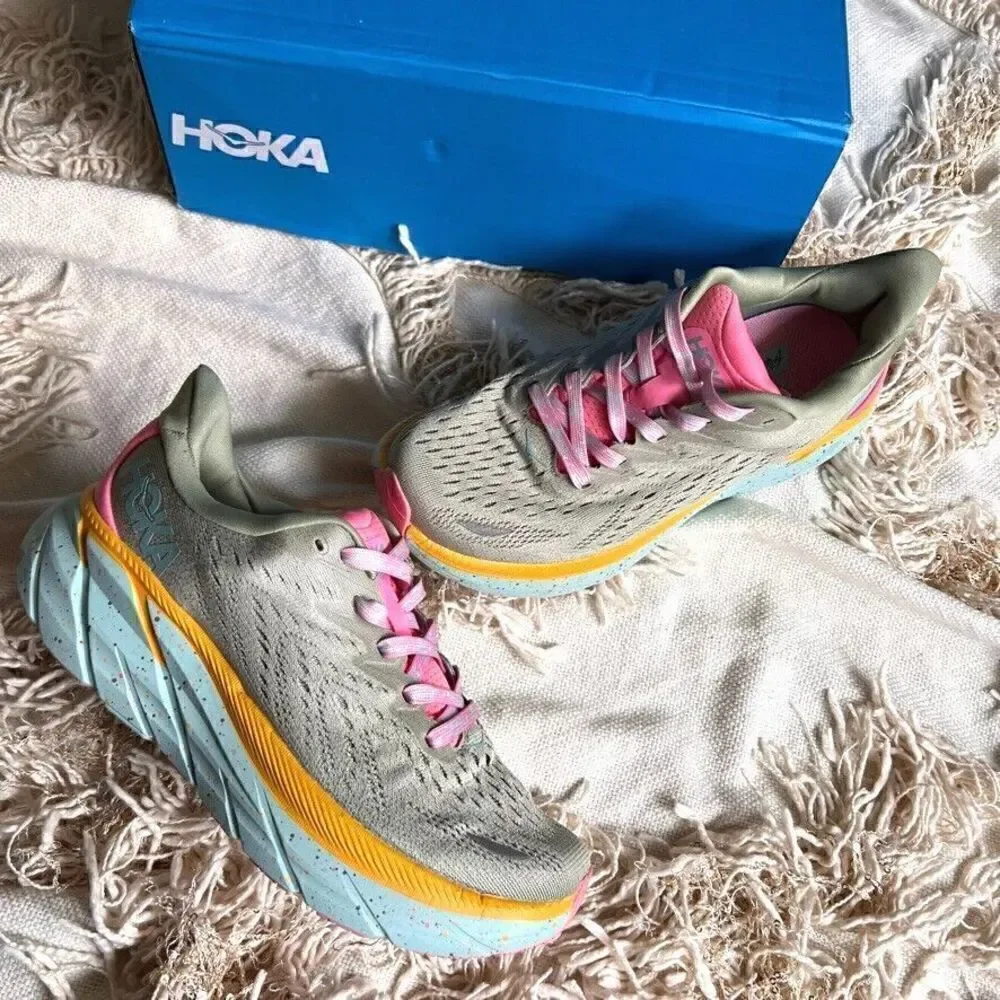 Free People Hoka Clifton 8 Shoes Womens Size 6.5 B Seaweed Green Tea NEW!